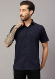 Men's Cotton Fabric Half Sleeve Spread Collar Shirt - by Apektra