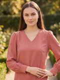 Women Solid V-Neck Regular Fit Top
