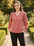 Women Solid V-Neck Regular Fit Top