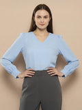 Women Solid V-Neck Regular Fit Top