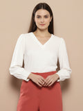 Women Solid V-Neck Regular Fit Top