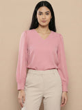Women Solid V-Neck Regular Fit Top