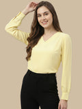 Women Solid V-Neck Regular Fit Top