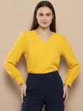Women Solid V-Neck Regular Fit Top