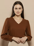 Women Solid V-Neck Regular Fit Top