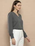 Women Solid V-Neck Regular Fit Top