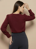 Women Solid V-Neck Regular Fit Top