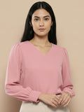 Women Solid V-Neck Regular Fit Top