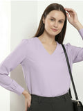 Women Solid V-Neck Regular Fit Top