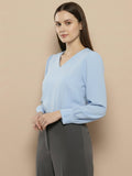 Women Solid V-Neck Regular Fit Top