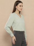 Women Solid V-Neck Regular Fit Top
