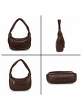 Women’s PU Leather Shoulder Bag | Stylish Brown Hobo Handbag for Women
