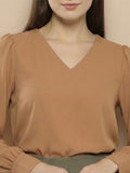 Women Solid V-Neck Regular Fit Top