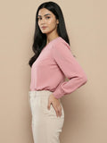 Women Solid V-Neck Regular Fit Top
