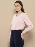 Women Solid V-Neck Regular Fit Top