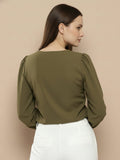Women Solid V-Neck Regular Fit Top