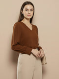 Women Solid V-Neck Regular Fit Top