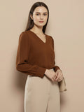 Women Solid V-Neck Regular Fit Top