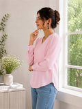 Women Solid V-Neck Regular Fit Top