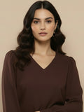 Women Solid V-Neck Regular Fit Top