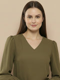 Women Solid V-Neck Regular Fit Top