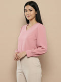 Women Solid V-Neck Regular Fit Top