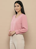 Women Solid V-Neck Regular Fit Top