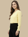 Women Solid V-Neck Regular Fit Top