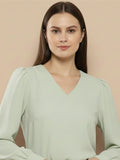 Women Solid V-Neck Regular Fit Top