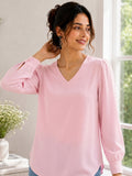 Women Solid V-Neck Regular Fit Top