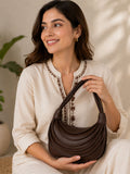 Women’s PU Leather Shoulder Bag | Stylish Brown Hobo Handbag for Women