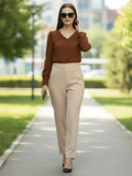 Women Solid V-Neck Regular Fit Top