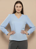 Women Solid V-Neck Regular Fit Top