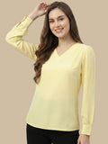 Women Solid V-Neck Regular Fit Top