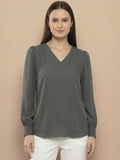 Women Solid V-Neck Regular Fit Top