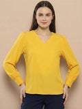 Women Solid V-Neck Regular Fit Top