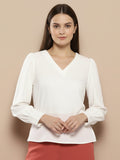 Women Solid V-Neck Regular Fit Top