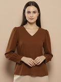 Women Solid V-Neck Regular Fit Top