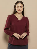 Women Solid V-Neck Regular Fit Top