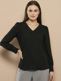 Women Solid V-Neck Regular Fit Top