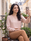 Women’s Crepe Formal Top | Elegant V-Neck Office Wear Blouse
