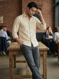 Men's White Self-Design Pure Cotton Straight Kurta | Mandarin Collar | Full Sleev