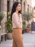 Women’s Crepe Formal Top | Elegant V-Neck Office Wear Blouse