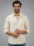 Men's White Self-Design Pure Cotton Straight Kurta | Mandarin Collar | Full Sleev
