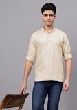 Men's Cotton Blend Slim Fit Short Kurta