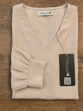 Women’s Crepe Formal Top | Elegant V-Neck Office Wear Blouse