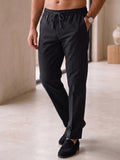 Men’s Cotton Drawstring Casual Trousers | Comfortable Regular Fit Pants