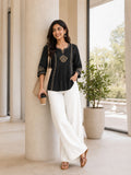 Women’s Rayon Embroidered Peplum Top –Ethnic Casual Wear with 3/4 Sleeves