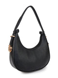 Women’s Black PU Leather Hobo Shoulder Bag | Stylish Casual Handbag with Adjustable Strap