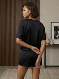 Vida Loca BLACK Two Piece Set, Loungewear Set T-shirt & Shorts, Short Sleeve Women And Girls